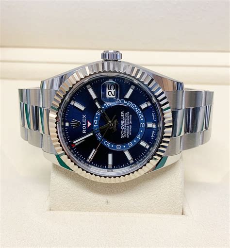 rolex sky dweller steel and gold black dial|rolex sky dweller blue.